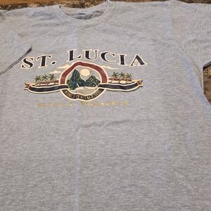 St. Lucia Heritage Gray T-Shirt Xl Mens